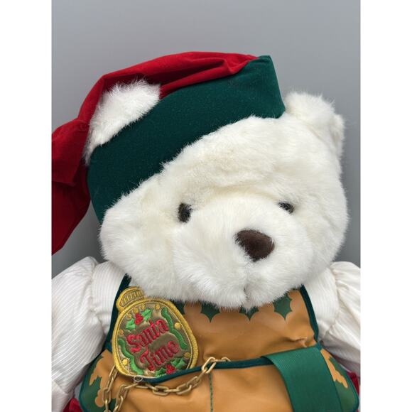 Vintage 1995 K-Mart Santa Time Teddy BEAR Christmas Plush 18” Stuffed Animal - Picture 4 of 10